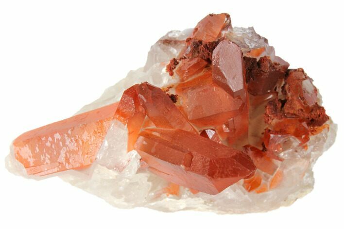 Natural, Red Quartz Crystal Cluster - Morocco #134068